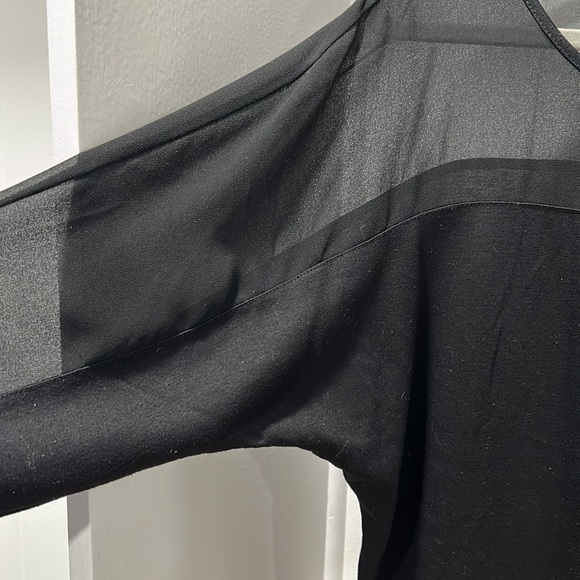 The Limited black shirt with sheer panel and back buttons - Picture 3 of 5